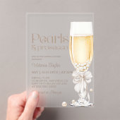 パールスプロセコボウブライダルシャワー アクリル招待状 (インサイチュ (ポータブル))