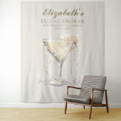 パールスプロセッコアイボリー金ゴールドブライダルシャワー背景 タペストリー (インサイチュ)