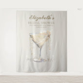 パールスプロセッコアイボリー金ゴールドブライダルシャワー背景 タペストリー (正面)