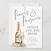 パールスプロセッコアドバイスブライダルシャワーゲームカード 招待状 (正面)