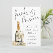 パールスプロセッコアドバイスブライダルシャワーゲームカード 招待状 (スタンド正面)