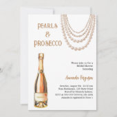 パールスプロセッコエレガントブライダルシャワー 招待状 (正面)