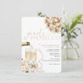 パールスプロセッコエレガントモダンブライダルシャワー 招待状 (スタンド正面)