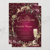 パールスプロセッコダイアモンドブルゴーニュバラキンセアニラ 招待状 (正面/裏面)