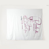 パールスプロセッコピンクモダンブライダルシャワー背景 タペストリー (正面(横))