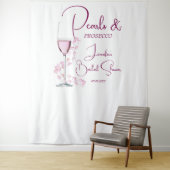 パールスプロセッコピンクモダンブライダルシャワー背景 タペストリー (インサイチュ)