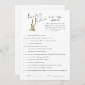 パールスプロセッコファンドゲストブライダルシャワーゲームカード 招待状 (正面/裏面)