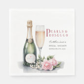 パールスプロセッコフローラエレガントブライダルシャワー スタンダードランチョンナプキン (正面)