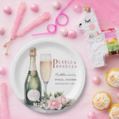 パールスプロセッコフローラエレガントブライダルシャワー ペーパープレート (パーティー)