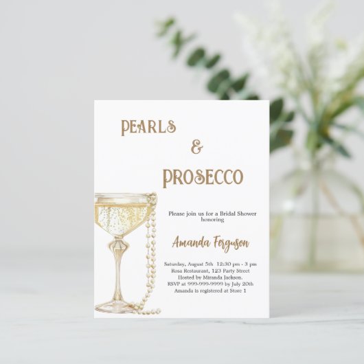 パールスプロセッコブエレガントライダルシャワーの招待 (スタンド正面)