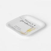 パールスプロセッコブライダルシャワーカスタムミニマル ペーパープレート (傾斜あり)