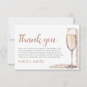 パールスプロセッコブライダルシャワーサンキューカード 招待状 (正面)