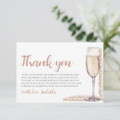 パールスプロセッコブライダルシャワーサンキューカード 招待状 (スタンド正面)