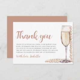 パールスプロセッコブライダルシャワーサンキューカード 招待状