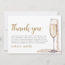 パールスプロセッコブライダルシャワーサンキューカード 招待状