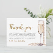 パールスプロセッコブライダルシャワーサンキューカード 招待状 (スタンド正面)