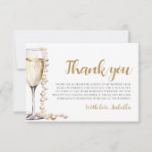 パールスプロセッコブライダルシャワーサンキューカード 招待状 (正面)