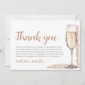 パールスプロセッコブライダルシャワーサンキューカード 招待状 (正面)