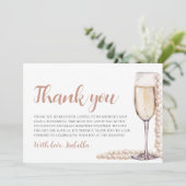 パールスプロセッコブライダルシャワーサンキューカード 招待状 (スタンド正面)