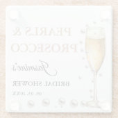 パールスプロセッコブライダルシャワーパーティー ガラスコースター (裏面)