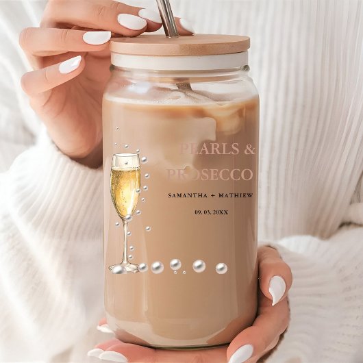 パールスプロセッコブライダルシャワーパーティー ガラス缶