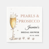 パールスプロセッコブライダルシャワーパーティー スタンダードカクテルナプキン (正面)