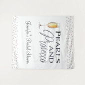 パールスプロセッコブライダルシャワーパーティー タペストリー (正面(横))