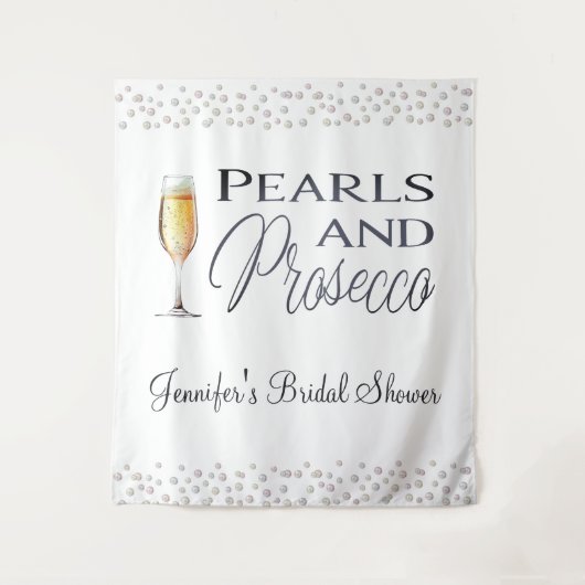 パールスプロセッコブライダルシャワーパーティー タペストリー (正面)