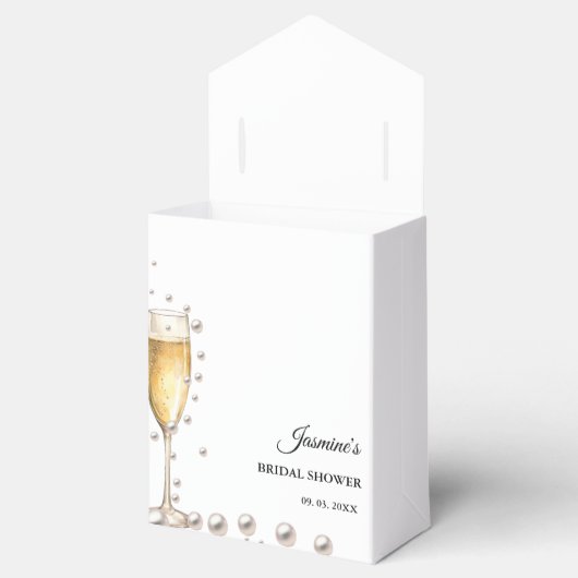 パールスプロセッコブライダルシャワーパーティー フェイバーボックス (オープン)