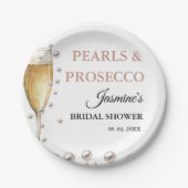 パールスプロセッコブライダルシャワーパーティー ペーパープレート (正面)