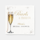 パールスプロセッコブライダルシャワーブライダルブランチ スタンダードカクテルナプキン (正面)
