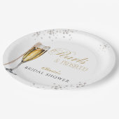 パールスプロセッコブライダルシャワーブライダルブランチ ペーパープレート (アングル)