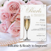 パールスプロセッコブライダルシャワーブライダルブランチ 招待状