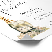 パールスプロセッコブライダルシャワーレシピカードサイン ポスター (角)