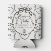 パールスプロセッコブラックコケットボウ誕生日の好意 缶クーラー (裏面)