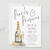 パールスプロセッコリングや輪オンitブライダルシャワーゲームカード 招待状 (正面)