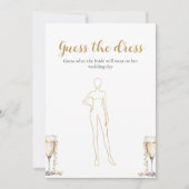 パールスプロセッコ推測ドレスブライダルシャワーゲーム 招待状 (正面)