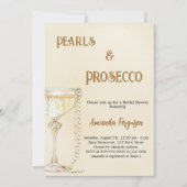 パールスプロセッコ金ゴールドブライダルシャワー 招待状 (正面)