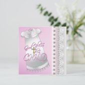 パールスホワイトガウンベビーガール《キリスト教》洗礼式や命名式 招待状 (スタンド正面)