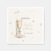 パールズエレガントボウブライダルシャワー スタンダードカクテルナプキン (正面)