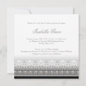 パールズガウンベビーガールピンクブラック《キリスト教》洗礼式や命名式 招待状 (裏面)