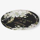 パールズホワイトフローラアールデコギャツビー20s誕生日 ペーパープレート (アングル)