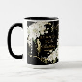 パールズホワイトフローラアールデコギャツビー20s誕生日 マグカップ (左)