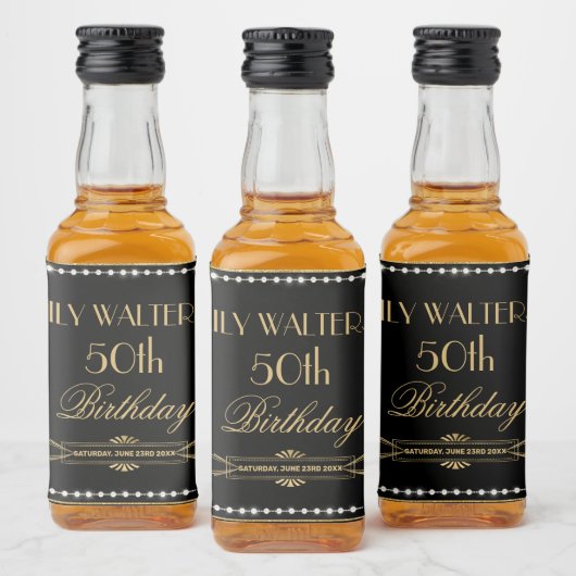 パールズホワイトフローラアールデコギャツビー20s誕生日 リキュールボトルラベル (ボトル)