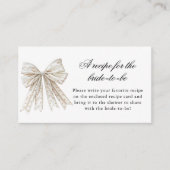 パールズボウブライダルシャワーレシピフォーザブライド エンクロージャーカード (正面)