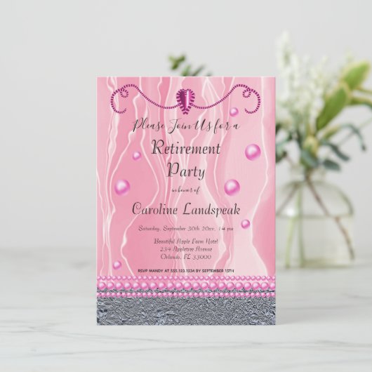 パールズ&ブライトピンクシルクリタイアメントパーティー 招待状 (スタンド正面)