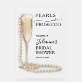 パールズ&プロセッコブライダルシャワー歓迎 アクリルサイン (正面)