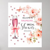 パールズ&プロセッコブライダルシャワー歓迎 ポスター (正面)