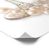 パールズ&プロセッコブライダルシャワー歓迎 ポスター (角)