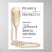 パールズ&プロセッコブライダルシャワー歓迎 ポスター (正面)